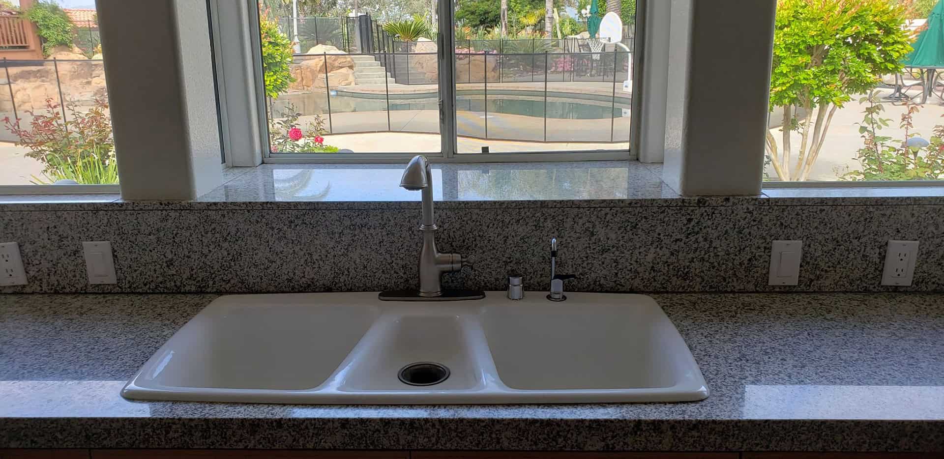 a sink near the window