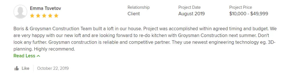 REVIEWS | Groysman Construction Remodeling | 1
