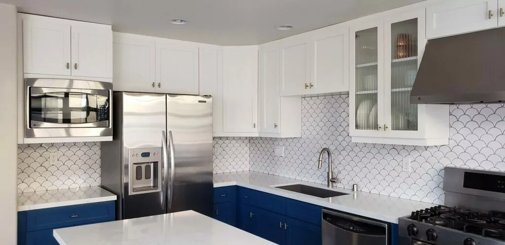 Navy Blue & White Kitchen Renovation | Groysman Construction Remodeling | 7