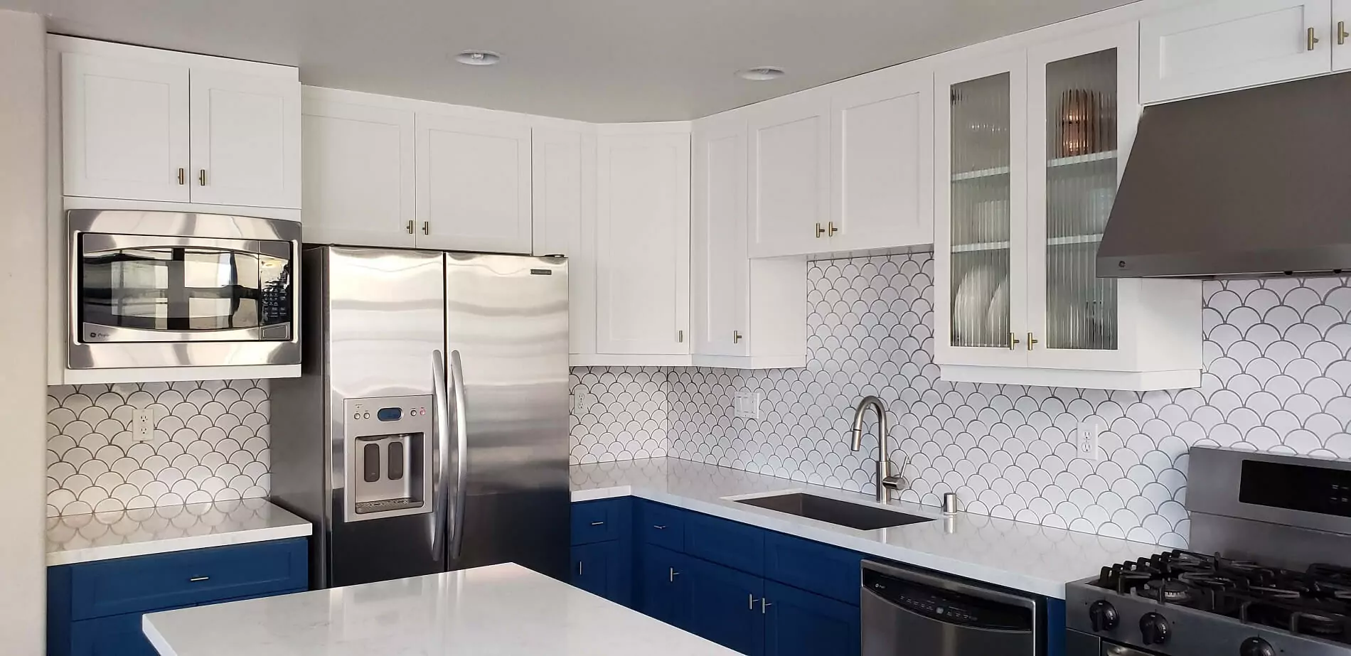 Home Remodeling, Kitchen Remodeling Navy Blue & White Kitchen Renovation 16