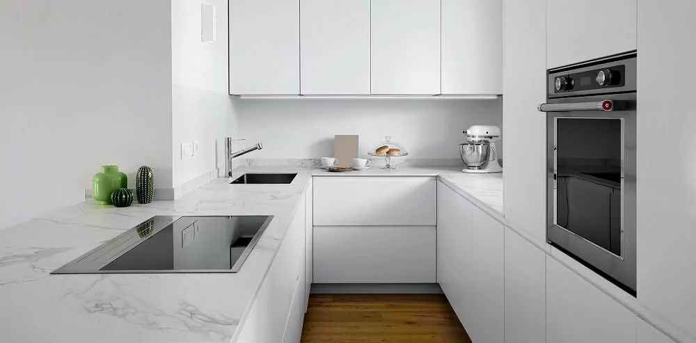 grey quartz countertops white cabinets
