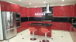 Modern Style Red Kitchen Remodel