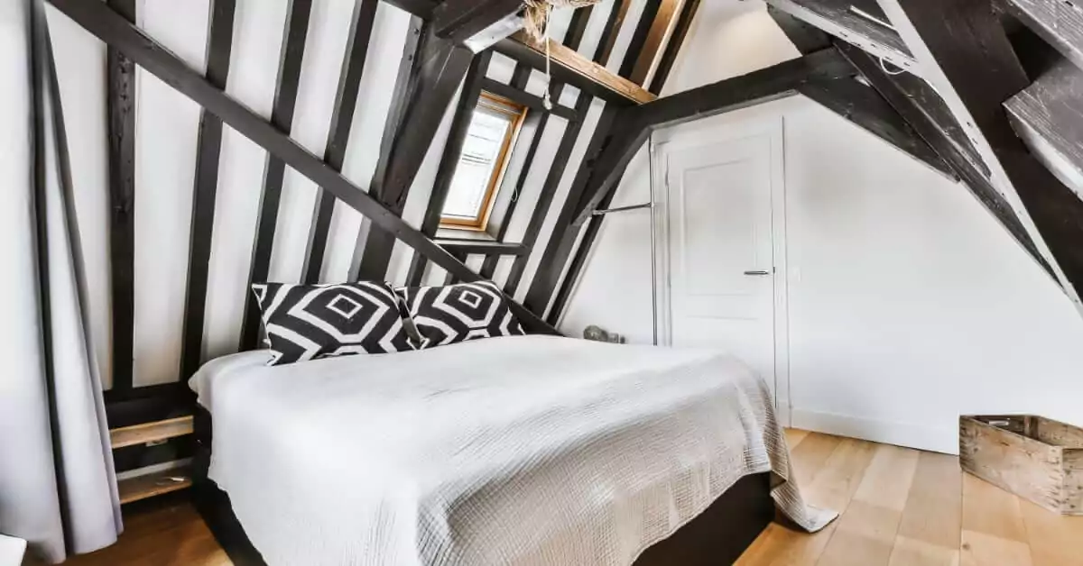 stylish attic bedroom