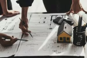 house construction project on the table