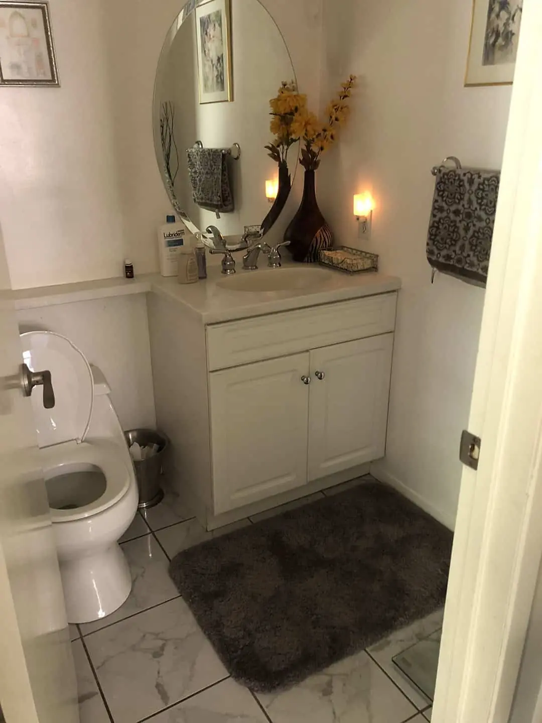 with wood cabinets/furniture