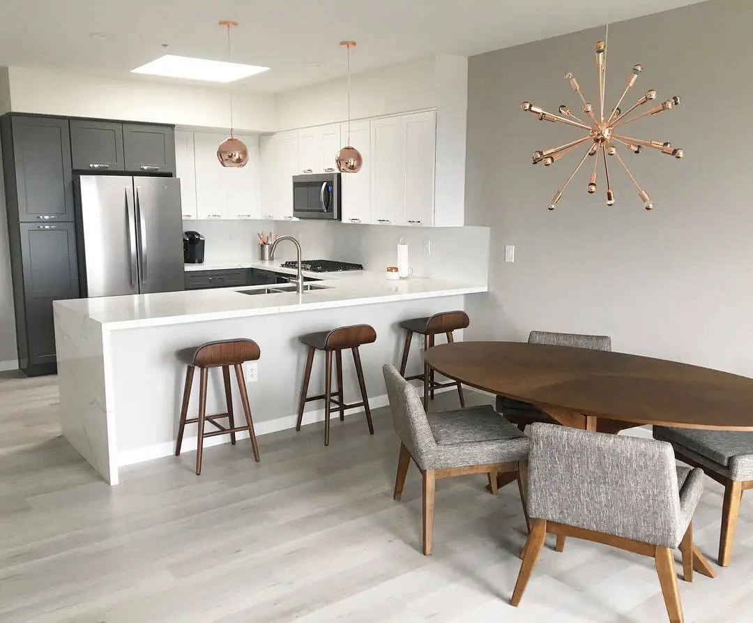 white and grey kitchen
