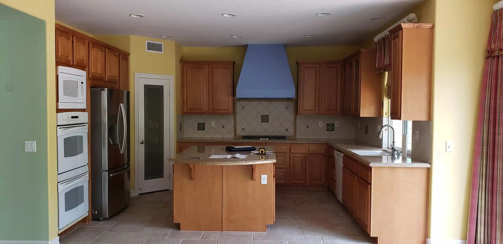 kitchen in walnut tones