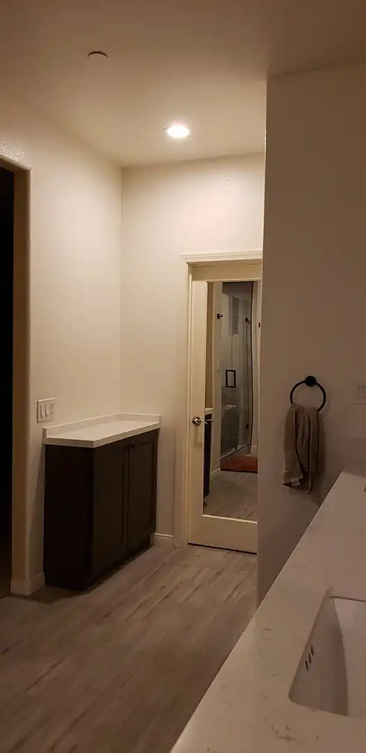dresser in the corner
