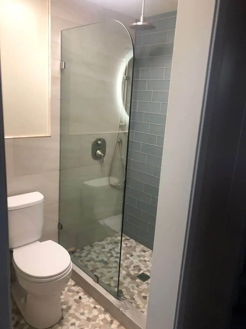 updated bathroom in light shades