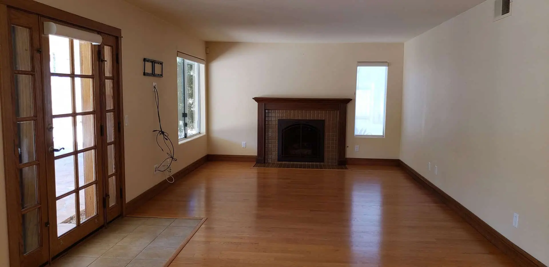 chimney near the window