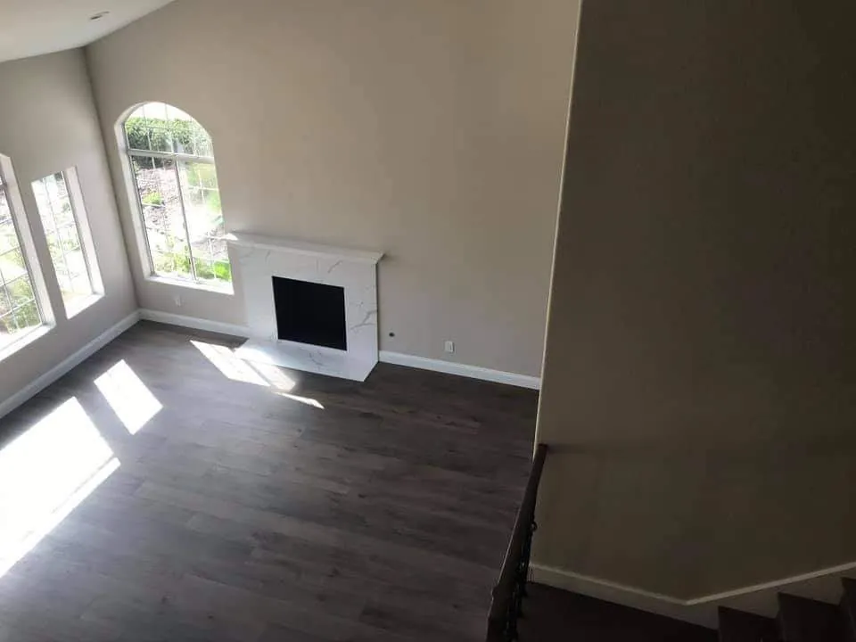 marble fireplace near the window