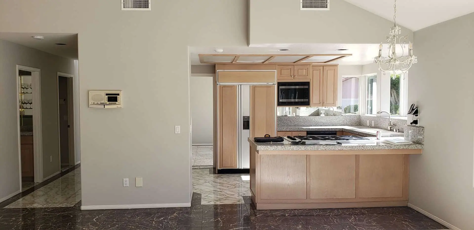a light kitchen in beige tones