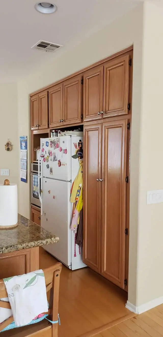 white built-in refrigerator