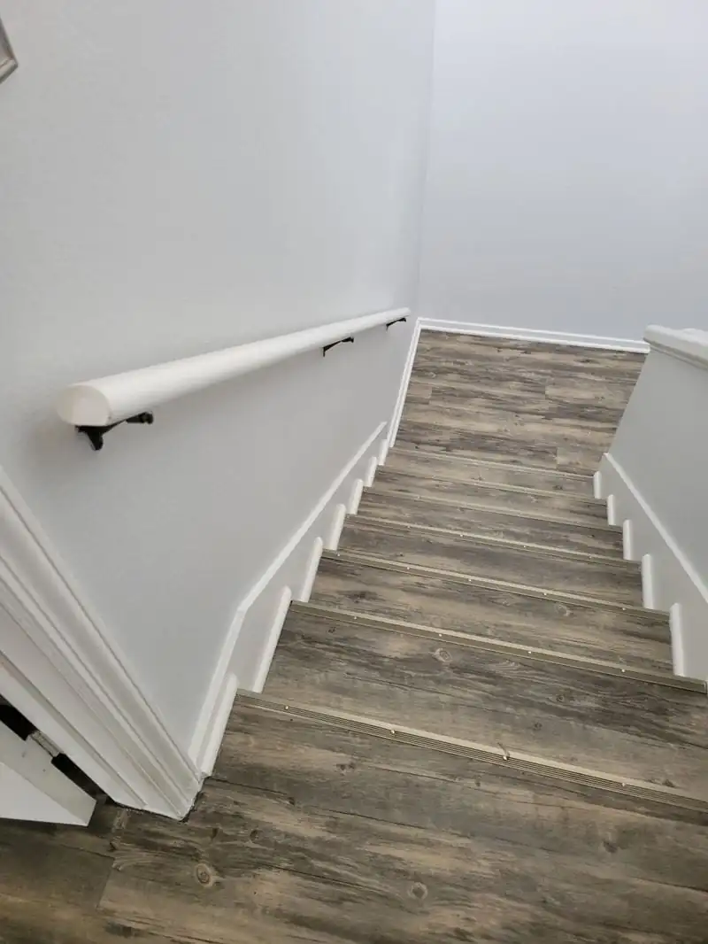 staircase with wood-like finish