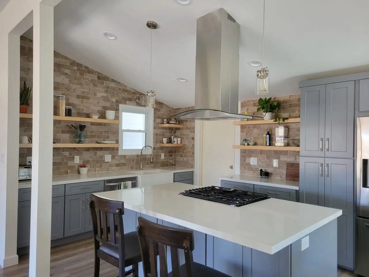 range hood above the island