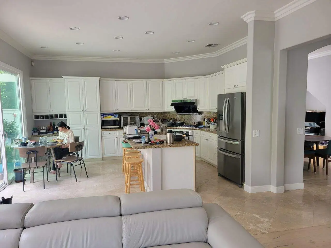 white kitchen with an island