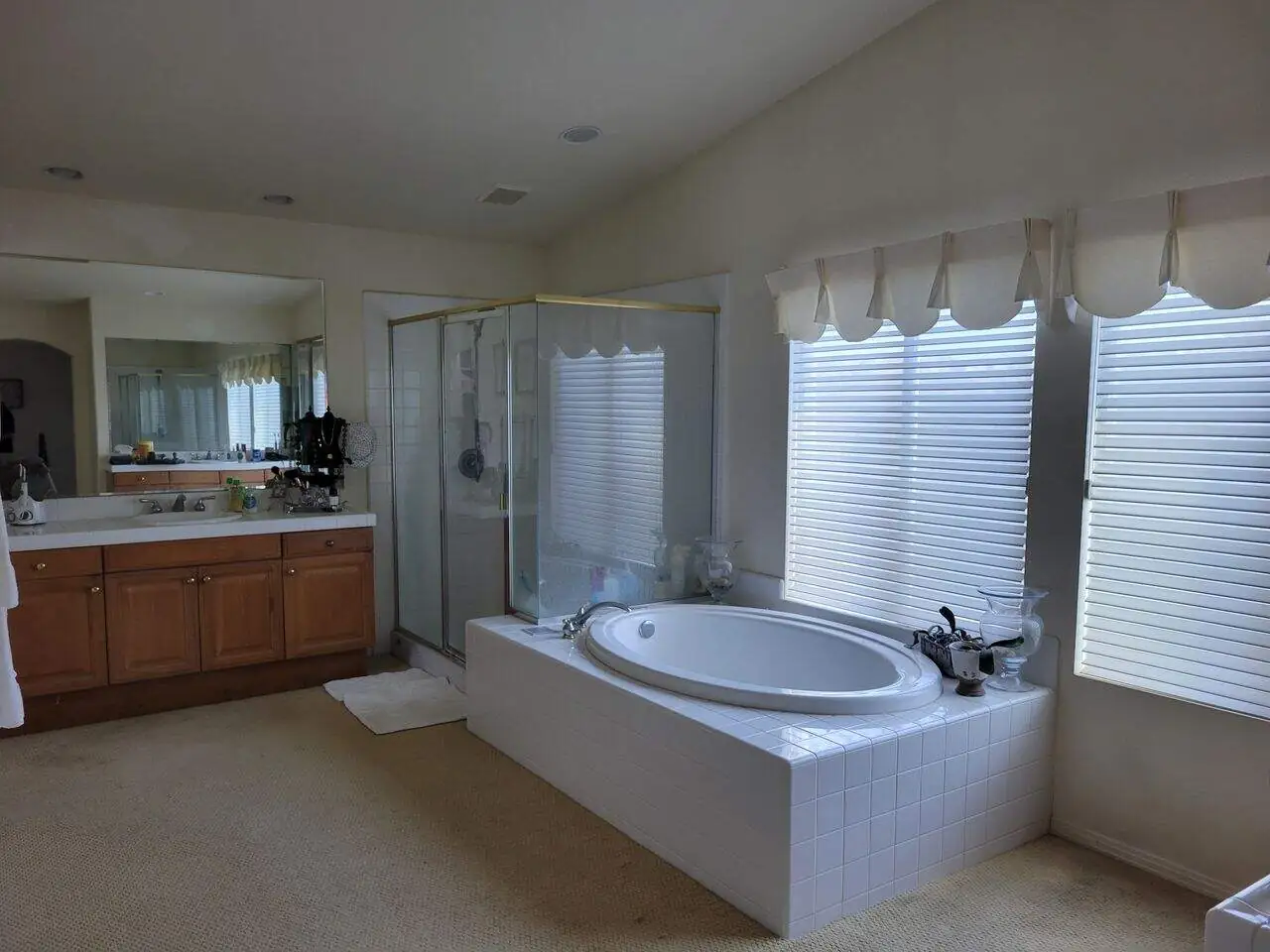 large bathroom near the window