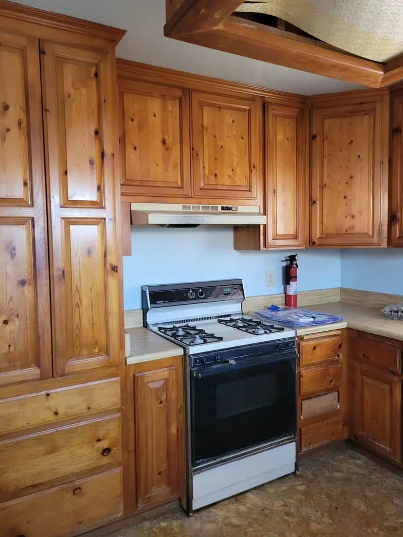 wooden kitchen set