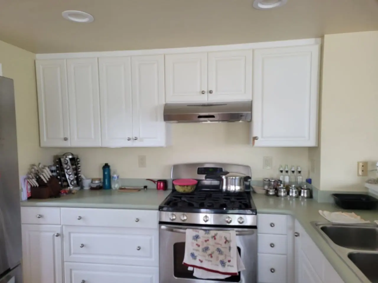 kitchen with white facades